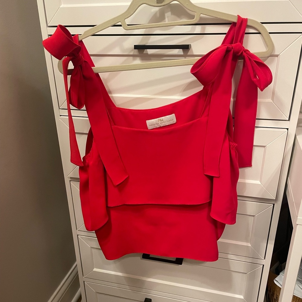 Amanda Uprichard top with bow shoulders sz M